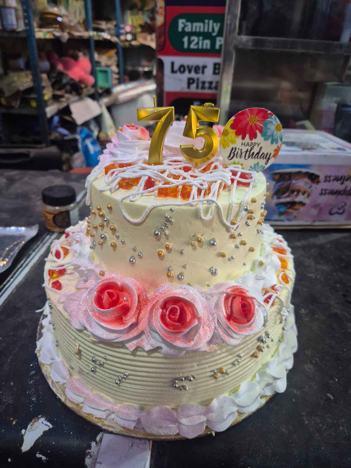 Pink Blossom Rose Garden Cake
